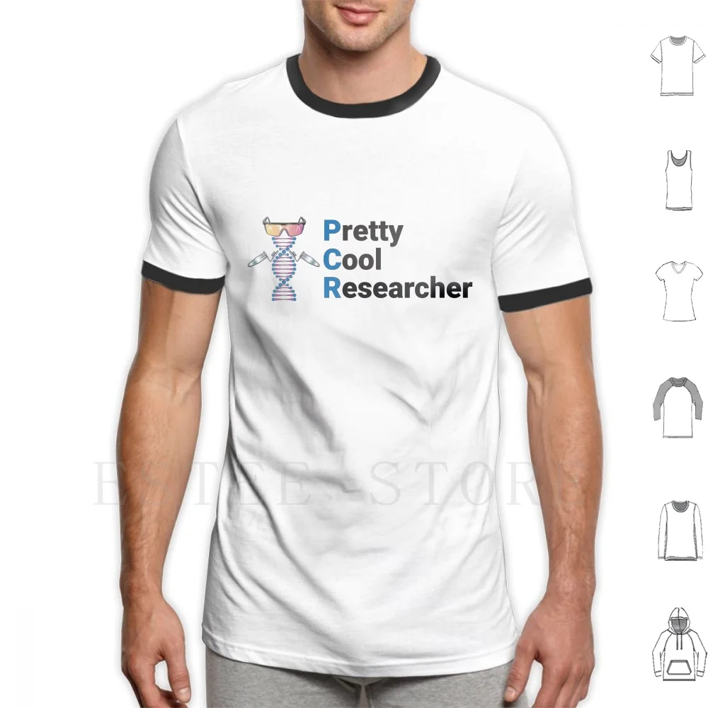 Pcr Pretty Cool Personaggio Divertente Logo T Shirt Stampa Cotone Pcr Polimerasi Catena Reazione Scienza Laboratorio Occhiali Occhiali Da Sole Dna