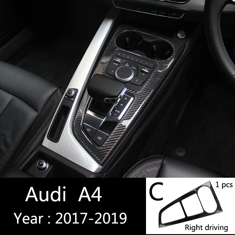 Коробка переключения передач автомобиля из углеродного волокна Панель держатель стакана воды рамка Крышка отделка Аксессуары для Audi a4 b9- автомобиль - Color Name: Right hand drive