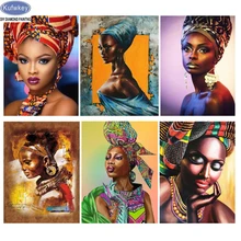 Полностью сверлящая квадратная круглая Алмазная картина Женская Алмазная вышивка картина, Алмазная мозаика DIY фото на заказ собственный образ KUFWKEY