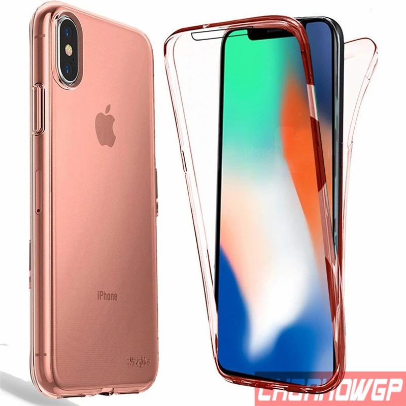 2X передний и задний силиконовый чехол для iPhone X XS Max XR полный защитный чехол для iPhone 6 6s 7 8 Plus 11 Pro Max 5 5S SE Funda