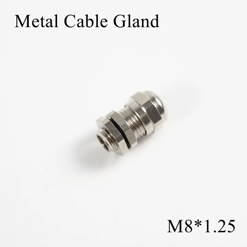 1piece/lot M8 Metal Cable Gland IP68 Waterproof Nickel Brass Connector Glands For 3-4mm Electric Wire M8*1.25 Copper Joint