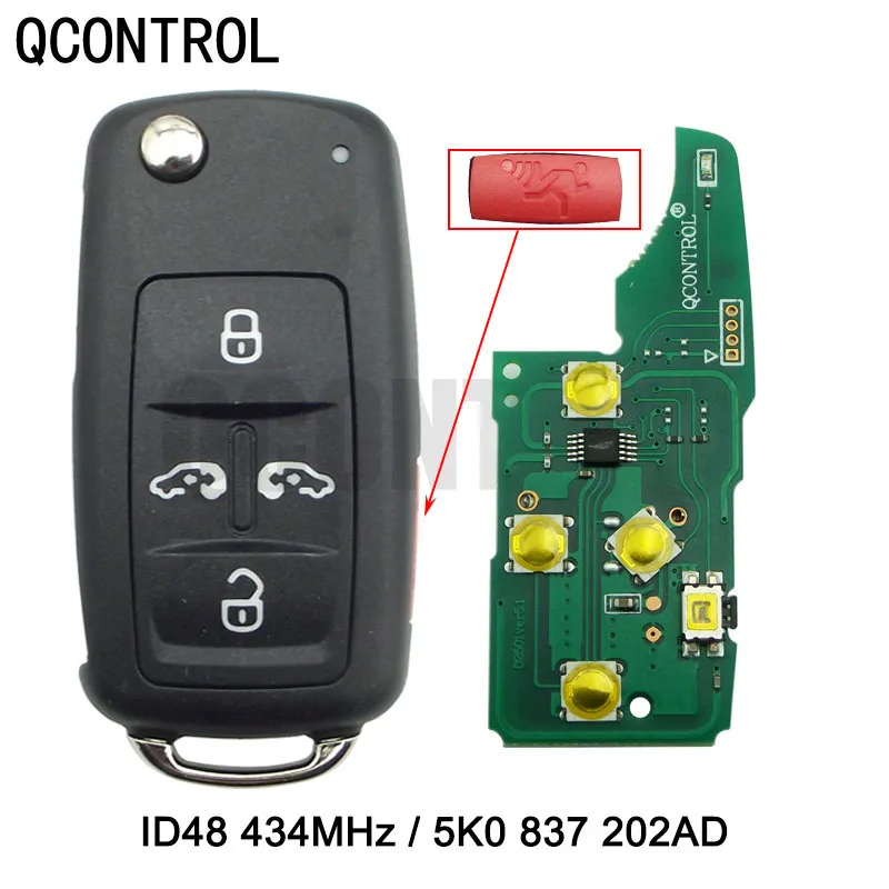 Дистанционный ключ Q CONTROL 4 + 1 BTCar для VW Volkswagen Caravelle Sharan Multivan MPV T5 чип управления ID48 433