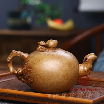 

Yixing Zisha Teapot Purple Clay Teapots Handmade Shoutao Yilizhu 580cc