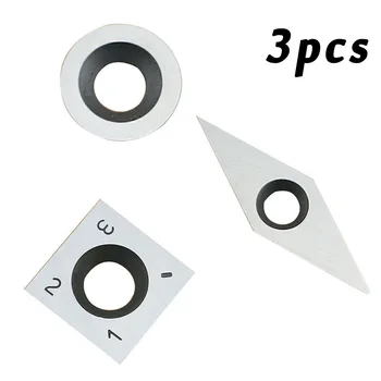 

Woodworking Turning Tool Carbide Solid Inserts 3pcs/Set For Particle Board Designed For A Variety Of Spiral
