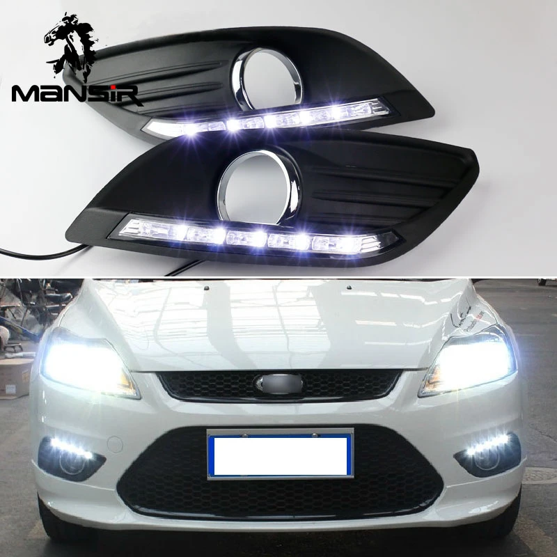 de día LED DRL para Ford Focus 2 MK2 2009 2010 2011, luz diurna de 12V con | AliExpress