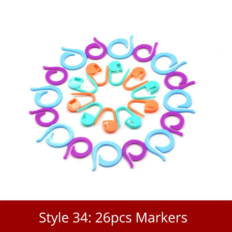 35 стилей, аксессуары для шитья, для вязания крючком и спицами, для рукоделия, рукоделия, плетение с помощью маркеров для стежков, швейные инструменты