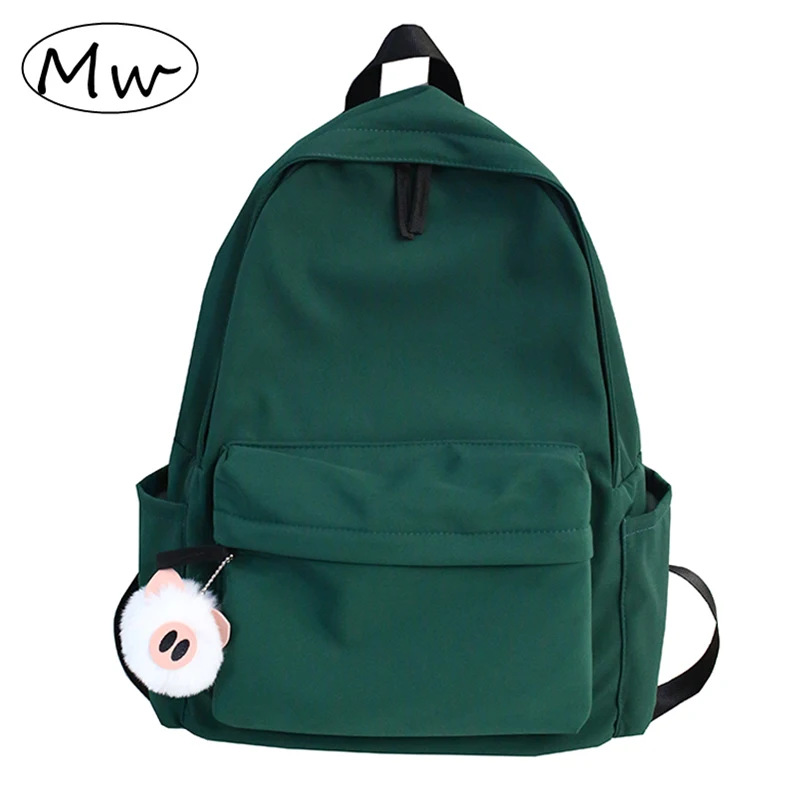 

Solid Color Waterproof Nylon Women Backpack Cute Korean Style Travel Bag Schoolbag For Teenage Girl Book Bag mochilas mujer 2019