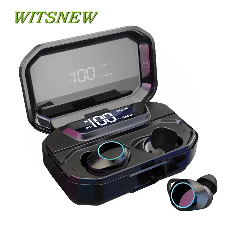 

G02 TWS 5.0 Bluetooth 9D Stereo Earphone Wireless Earphones IPX7 Waterproof Earphones 3300mAh LED Smart Power Bank Phone Holder