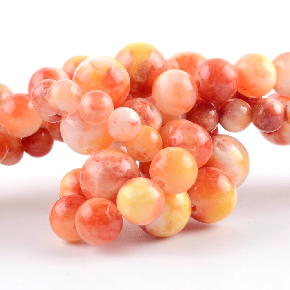 Natürliche Orange Persische Jade Stein Perlen Runde Lose Spacer Perlen Für Schmuck Machen 6/8/10mm DIY armband Halskette – Detail 7