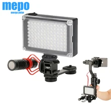 DSLRกล้องรองเท้าร้อนTriple Mount LED LightไมโครโฟนExtension BarสำหรับZhiyun Smooth Gopro 9 8 7 DJI Osmoกระเป๋า2 1 Gimbal