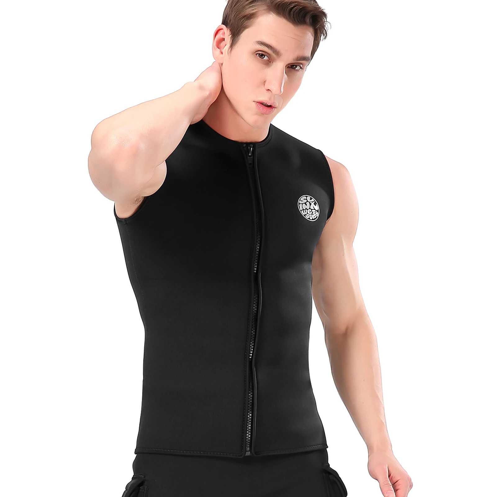 3mm Neoprene Wetsuit Top Vest Shirt Jacket Thermal Warm Sleeveless Vest Men Women Unisex for Diving Surfing Swimming Sailing