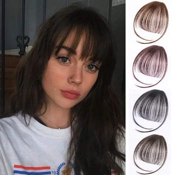 

MUMUPI Neat Front False Fringe Clip In Bangs Hairpiece with High Temperature 100% Real Natural Hair Air Bangs