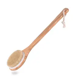 Бамбуковая щетка для тела Задняя щетка с длинной ручкой щетка для душа натуральная щетина сухая кожа бамбуковая деревянная щетка