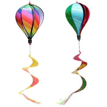 

1Pc Wind Spinner Garden Creative Outdoor Durable Wind Twister Hot Air Balloon Rainbow Balloon Sequins Windmill