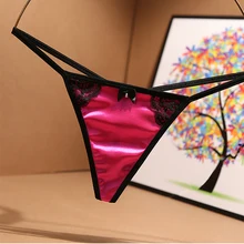 

Sexy Traceless Women Underwear Temperament Interest Thong Hot One Thread Bud Silk Satin T-type Thin Show buttocks perfect curve