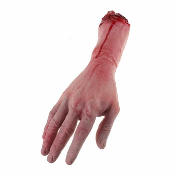 

Bloody Horror Scary Halloween Prop Fake Severed Life Size Arm Hand House 22-23Cm