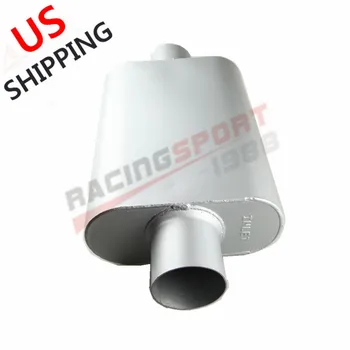 

3" inch Center Inlet/Outlet Aluminized Steel Exhaust Oval Muffler Silencer