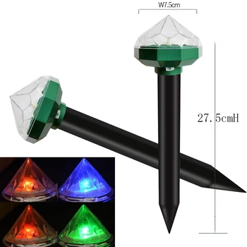 

HOT 2 Pcs Diamond Solar Repeller Masonry Solar Plug Light Control Rodent Repeller Spikes TI99