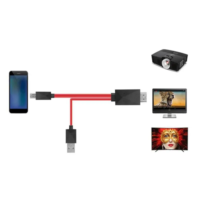 180 см 11Pin Micro USB к HDMI 1080P телевизионный HD кабель адаптер конвертер для Android samsung