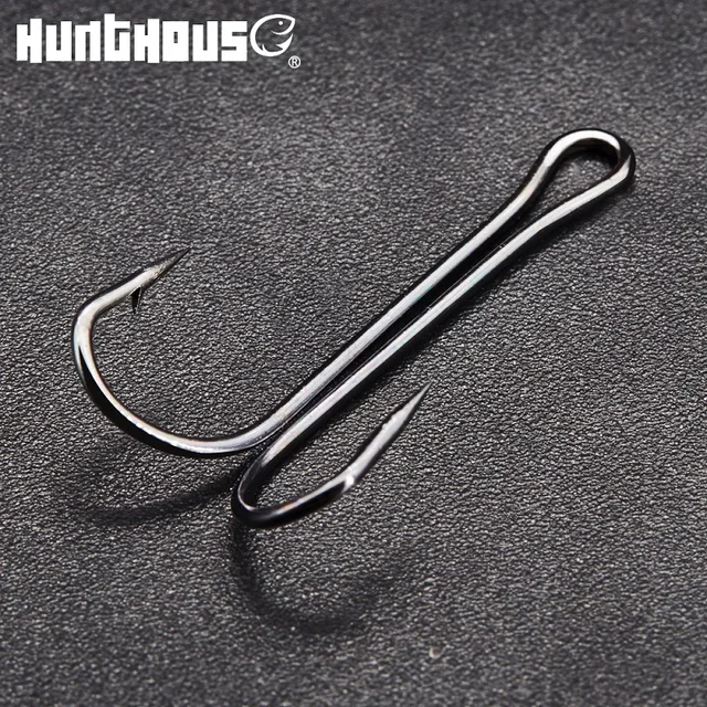 US $2.75 Hunthouse 2020 sharp Double Hook long fishing stainless hooks with soft lure sharp NOEBY high carbo