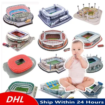 

Free Ship3D Architecture Wooden Puzzle DHL Shipping Montessori Cognition Model Mini Dollhouse Toy Top Accessorie Jigsaw Puzzles
