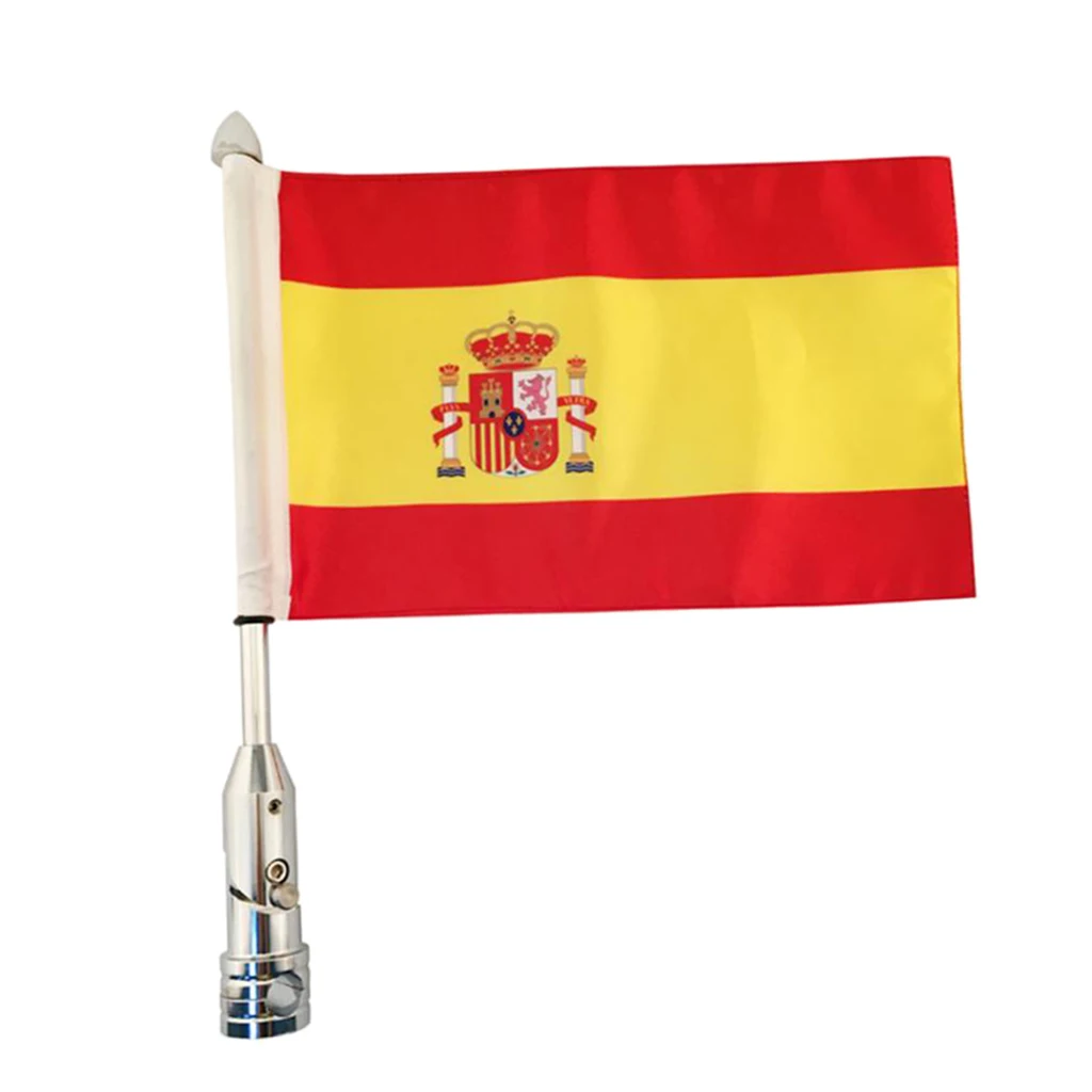 Spain Flagpole Mount + 6 x 9 Flag Kit Adjustable for Honda Goldwing CB VTX CBR