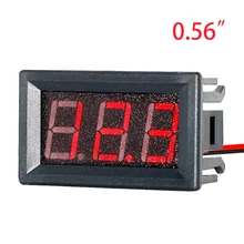 Mini voltímetro Digital Universal de 2 cables para coche, Detector de calibre de 0,56