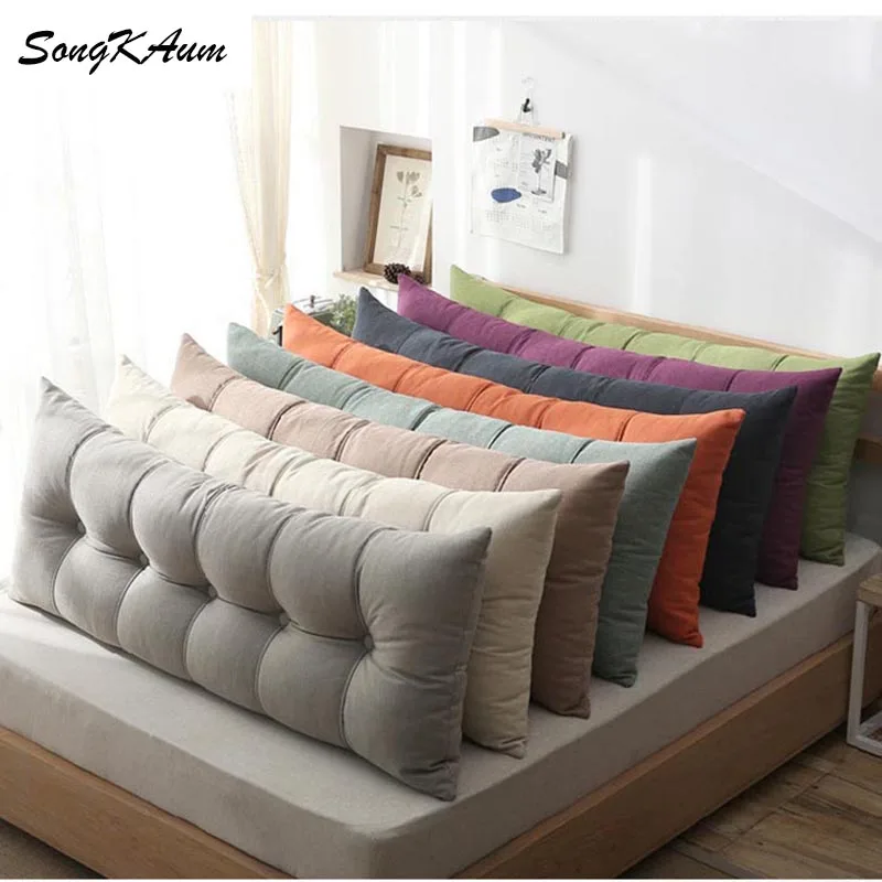 SongKAum lavable 100% larga de algodón cama almohadas con relleno liso simple almohada Individual Doble inicio cojín para dormir