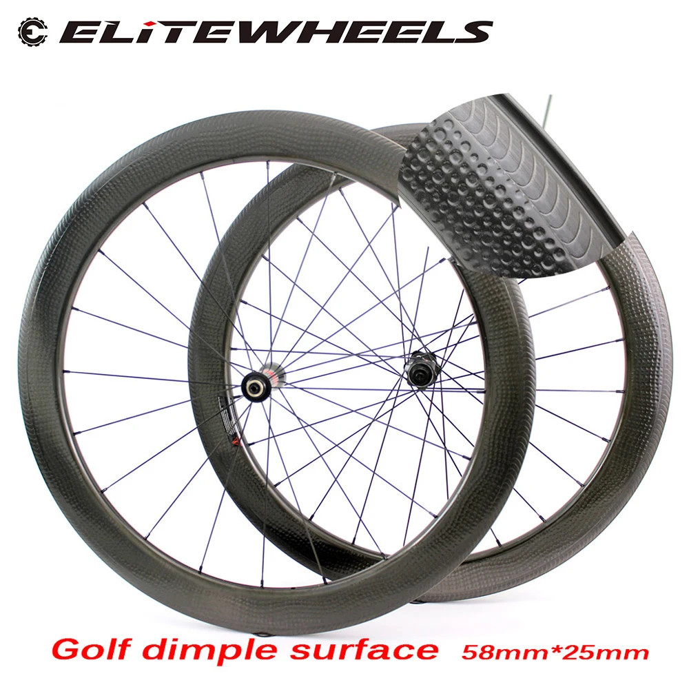 ELITEWHEELS 700c Углеродные дорожные колеса Dimple V тормозная колесная установка высокая TG