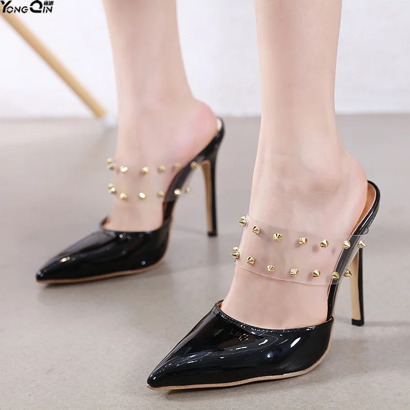 

Early spring new rivet simple style high heel sandals sexy Roman women's sandals