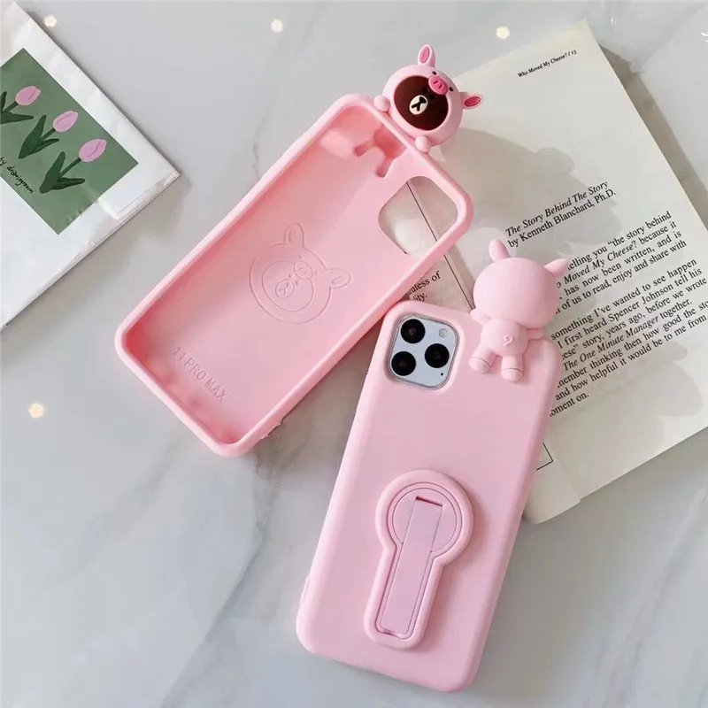 Case For Iphone 11 Pro Max 3d Cute Pink Pig Folding Function Stand Cover For Iphone X Xs Max Xr 7 8 6 6s Plus Funda Buy At The Price Of