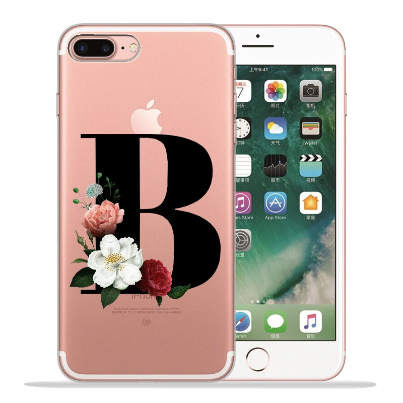 Чехол для телефона с буквенным принтом и цветочным рисунком, чехол для iPhone X, чехол 11 11 Pro Max 5, 5S, 6, 6 S, 7, 8 Plus, X, XS, Max, XR, чехол для iPhone 8, чехол - Цвет: 02