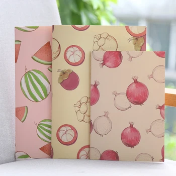 A5/B5 creative line book colored fruit pattern notebook diary planner paper multiple style notebook stationery school supply new creative literary notebook stationery nostalgic youth diary book hardcover horizontal line paper planner dd1352