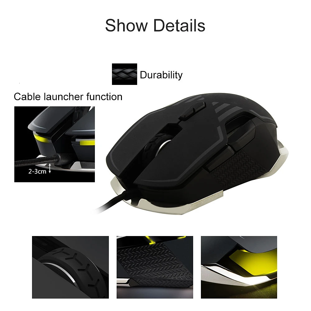 Компьютерная игровая мышь Delux M628 9 кнопок 16000DPI RGB Оптическая Проводная с обеими