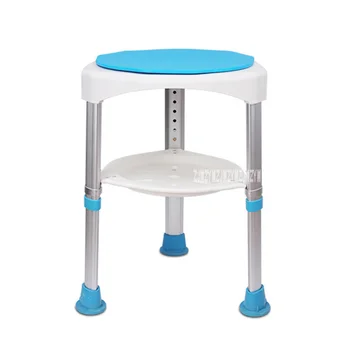 

Adjustable Height Bath Stool Non-Slip Bathroom Stool 360 Degree Rotatable Round Shower Stool Aluminum Alloy Strong Bearing