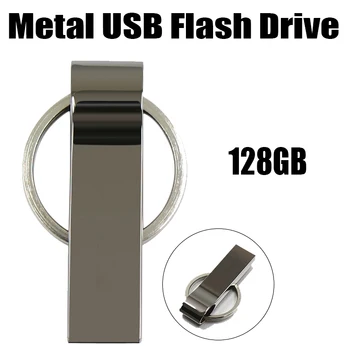 

USB Flash Drive 128GB Metal Steel Pen Drive 64GB 32GB 16GB 8GB High Speed Pendrive Key Chain Memoria USB Flash Disk Memory Stick