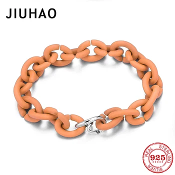 

2020 Fashion Orange Rubber X European Jewelry Bracelet for Women with round shape Silver charms Women Accessories Jewellery