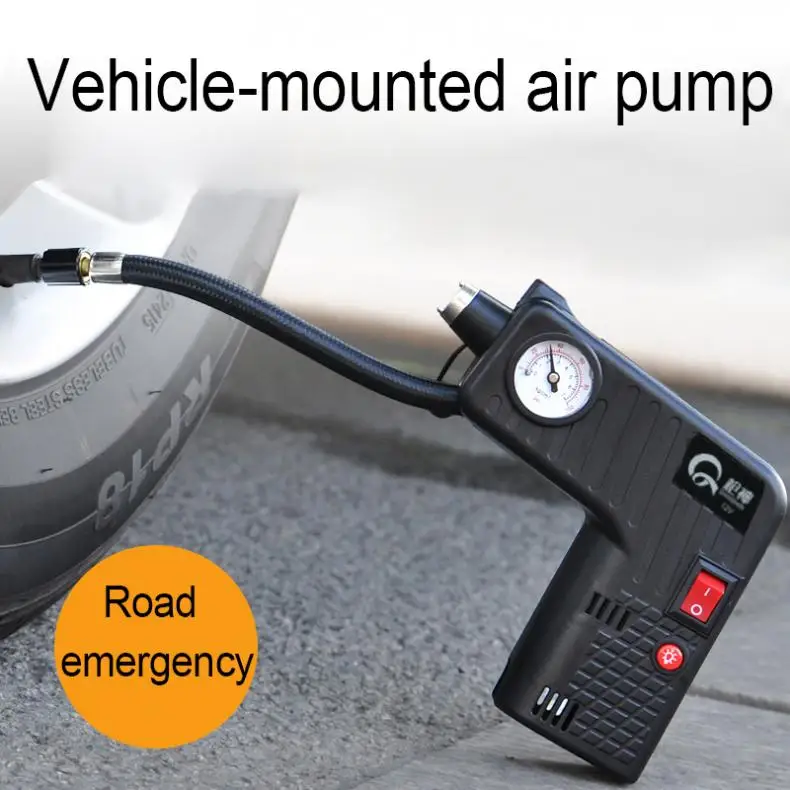 0-100PSI 12V 25L/мин мини Портативный многофункциональная электрическая шина насосы для автомобиля с светильник и тремя насадками для автомобиля мотоцикла