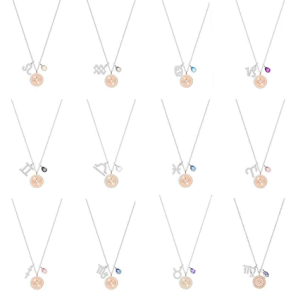 

SWA RO 2019 Original Beautiful 12 Constellation Necklace Luxury Jewelry Fashion Girlfriend Anniversary Gift Wild Jewelry