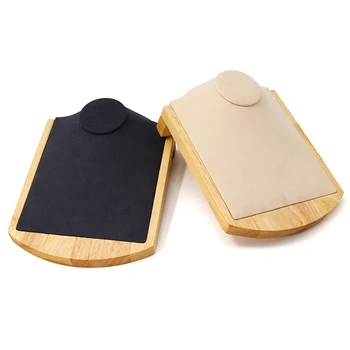 

2pcs Model Necklace Display Stand Pendant Frame Jewelry Display Counter - white & black