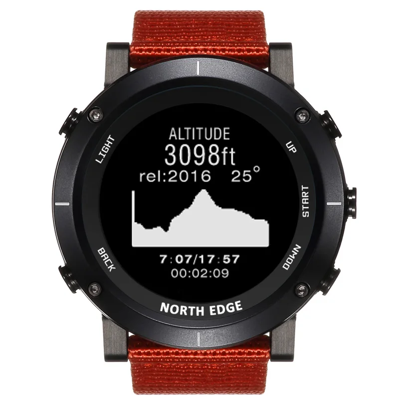 North Edge Men Sports Digital Watches Waterproof 50M Clock Gps Weather Altimeter Barometer Compass-3