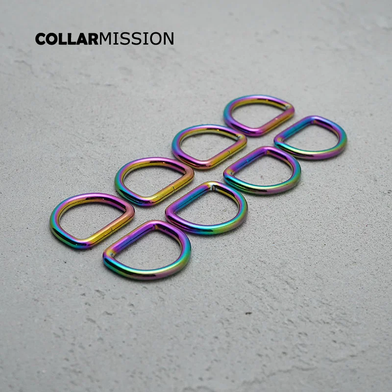 

D-shaped metal buckle 25mm webbing DIY dog collar straps Bags backpack pet products Rainbow accessories Zinc Alloy plated DK25CH