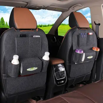 

Car Back Seat Storage Bag Automobile Multi Pocket Organizer Kids Kick Protector