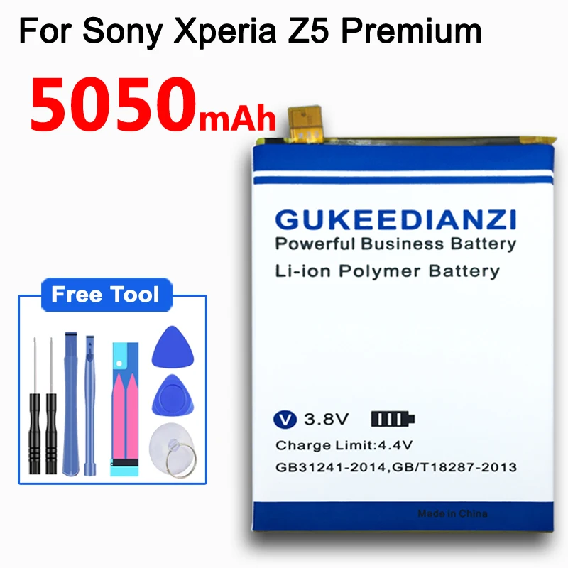 Аккумулятор GUKEEDIANZI 5050 мАч для sony Xperia Z5 Plus Premium Dual E6883 E6853 запасная батарея