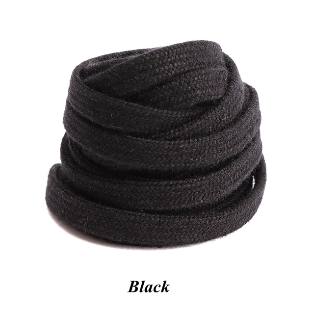 1 Pair Cotton Shoelaces 1970S High top Canvas Shoes Flat Shoe Lace Young Male And Female Students Black Shoelace For Sneakers black