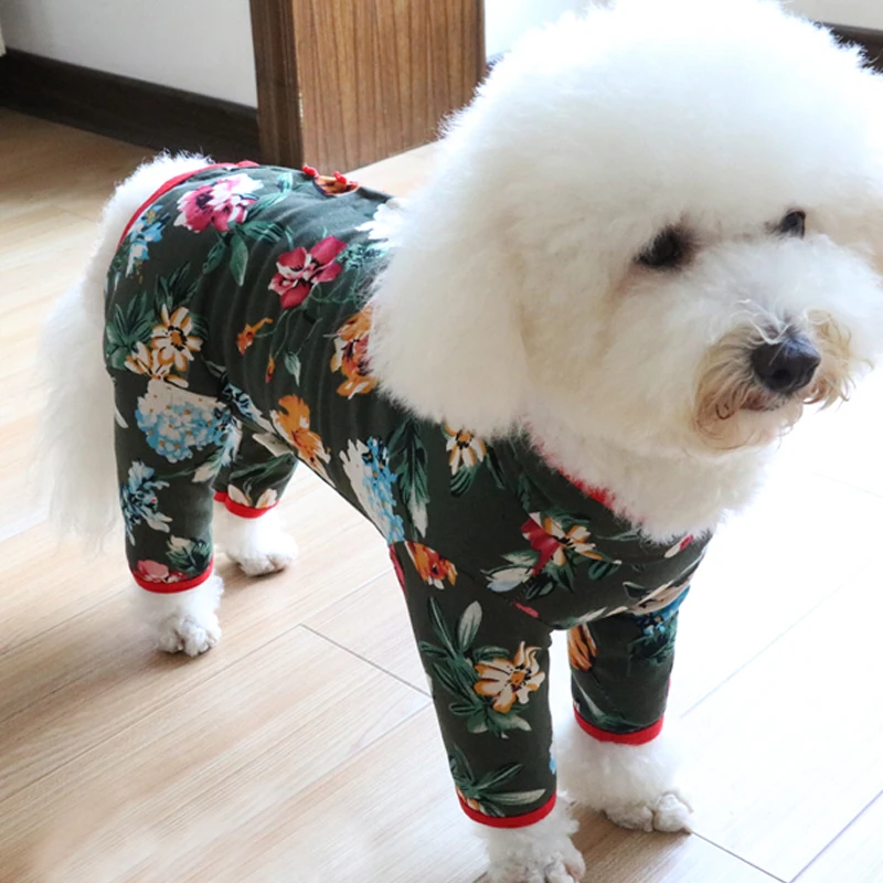 Комбинезон для собаки одежда для щенят Одежда для маленьких собак хлопок защита живота пижамы длинный рукав толстовка верхняя одежда пудель