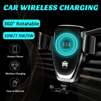 

360 rotation Car Wireless Charger Phone Holder Gravity Bracket CD Slot Mount Clip Holder for iPhone for Samsung Car Stand