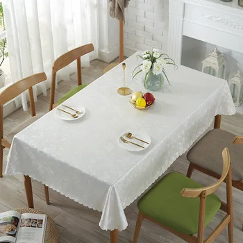 

Hotel Table Cloth Waterproof Heat Resistant Oil-Proof Wash-Free Tablecloth Rectangular