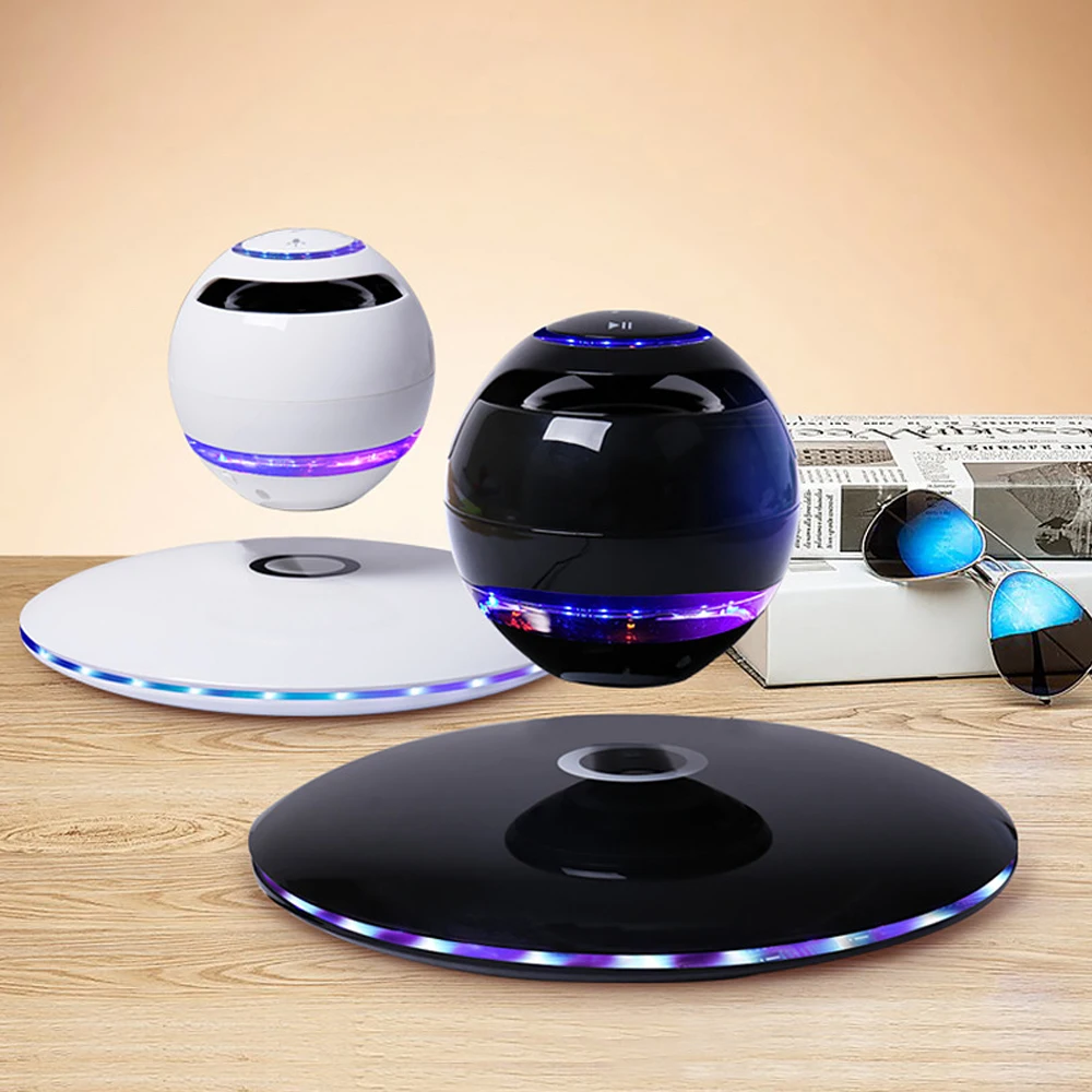 

LED Levitating Bluetooth Speaker Floating Maglev multicolor led lights 360 Degree Rotating portable fashion UFO creative gifts