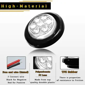 

10pcs 2Inch Side marker lights Clear Round Clearance Car Plastic-Rubber
